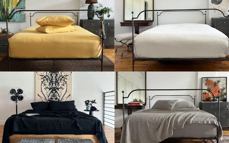flat sheet and fitted linen sheet