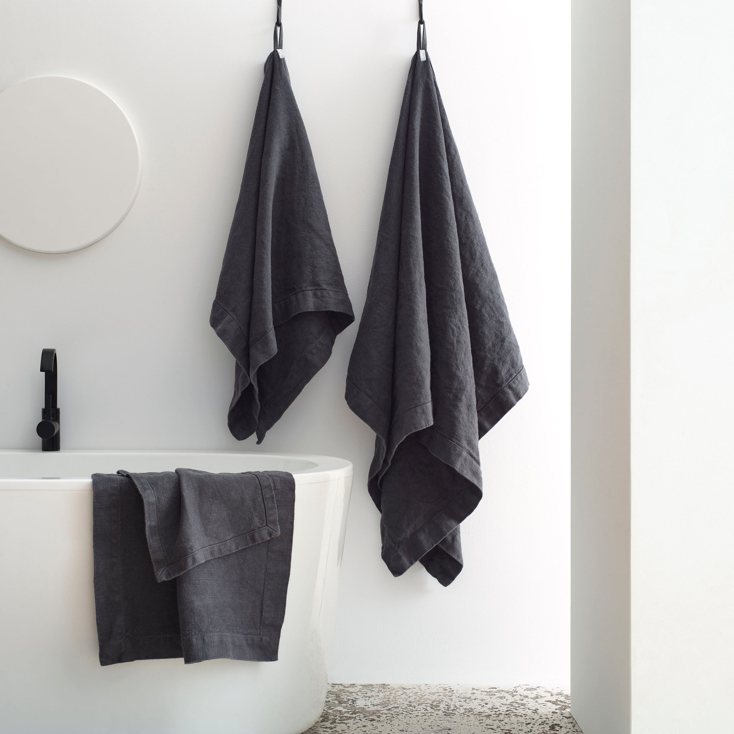 Graphite linen spa towel