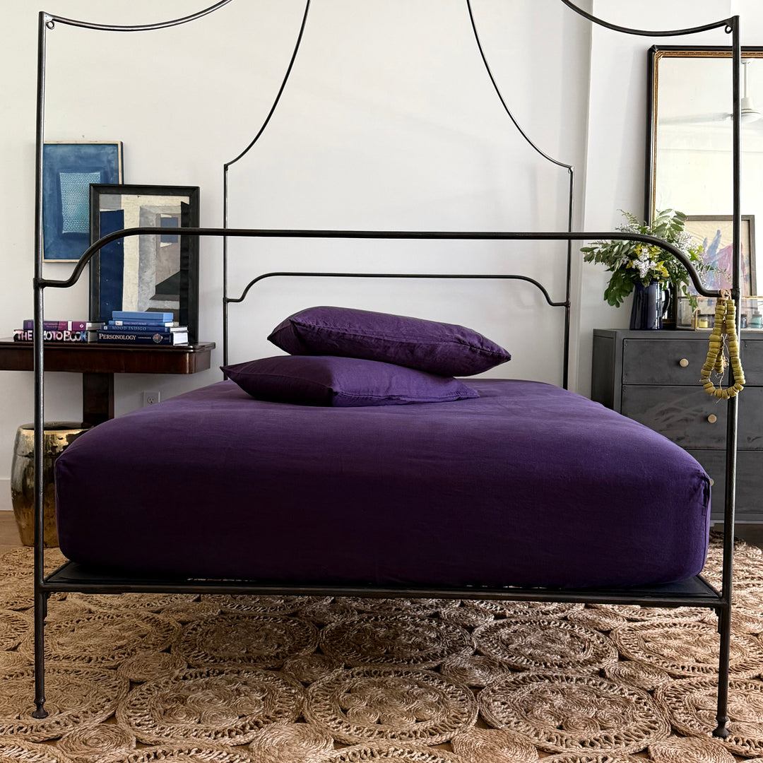 Aubergine Linen Pillowcase