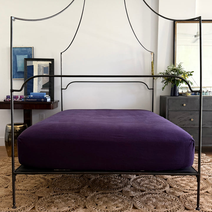 Aubergine Linen Sheet Set