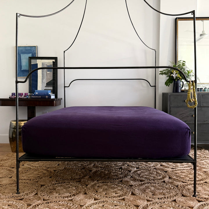 Aubergine Linen Fitted Sheet