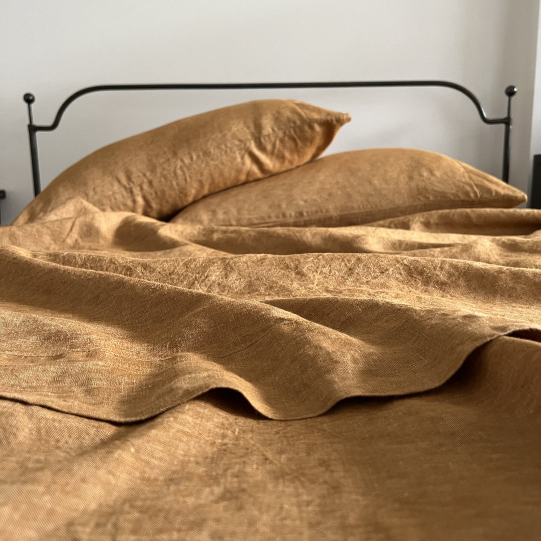 Harvest Gold Linen Flat sheet