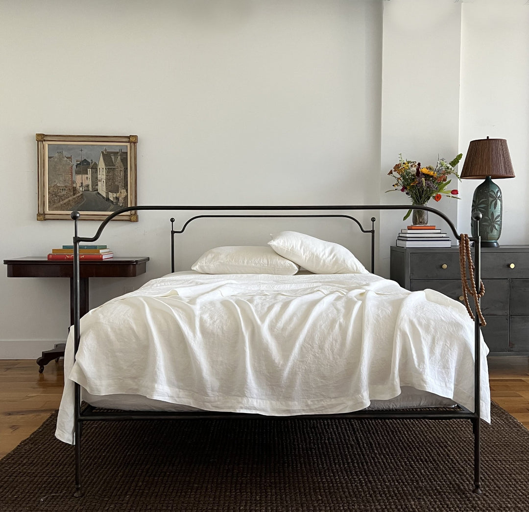 Organic ivory 100% linen sheet set