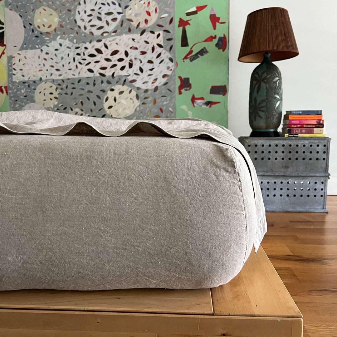 100% linen organic natural fitted sheet