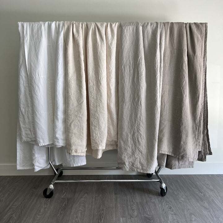White Lightweight linen blanket