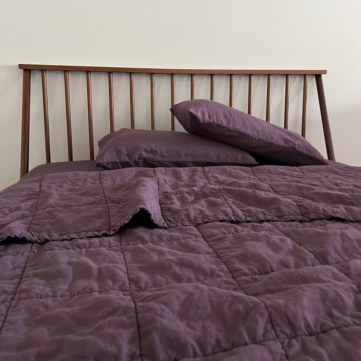 Thistle Quilted Linen Coverlet