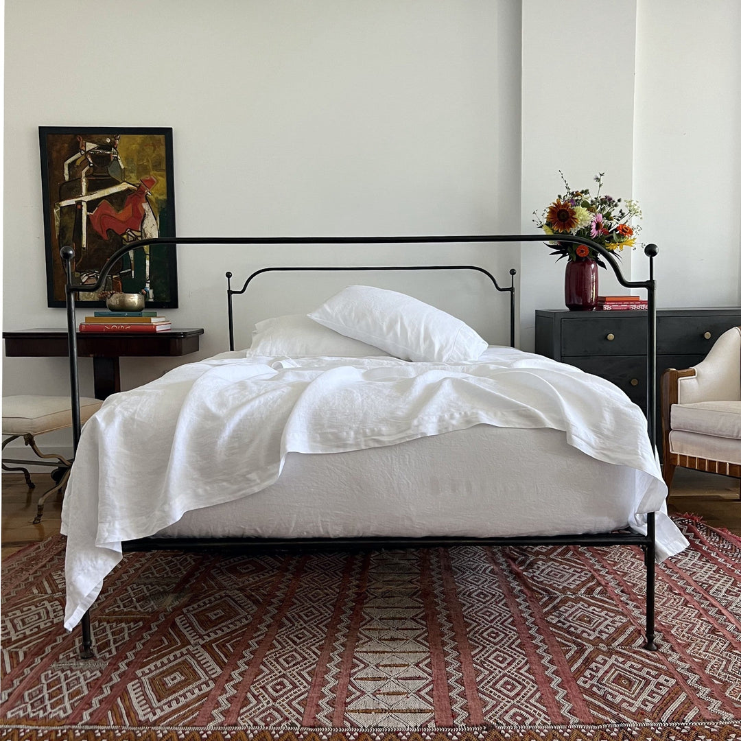 Eco White Belgian Linen Sheet Set with pillowcases